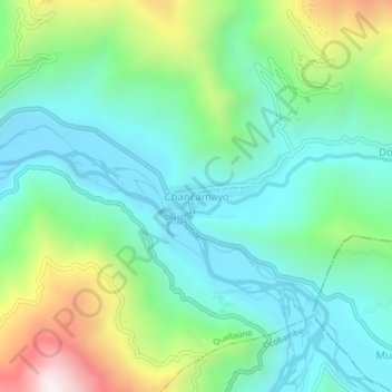 Chancamayo topographic map, elevation, terrain