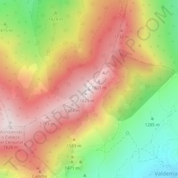 Regajo topographic map, elevation, terrain