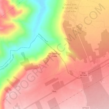 Ain Chkaf topographic map, elevation, terrain