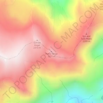 Perce-Neige topographic map, elevation, terrain