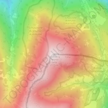 Sattelberg topographic map, elevation, terrain