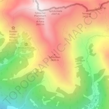 Schlichten topographic map, elevation, terrain