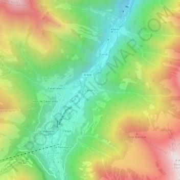 Cancéru topographic map, elevation, terrain