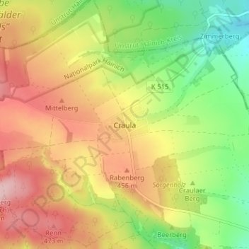 Craula topographic map, elevation, terrain