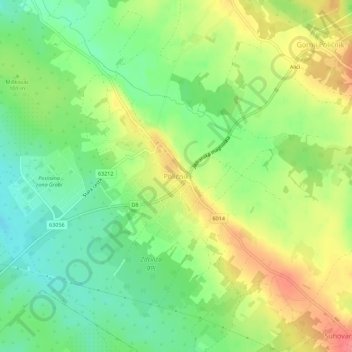 Poličnik topographic map, elevation, terrain
