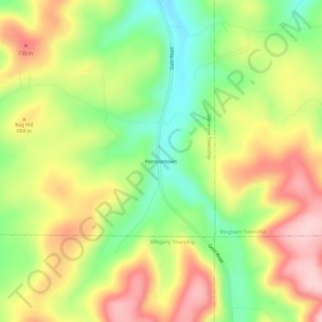 Harmontown topographic map, elevation, terrain