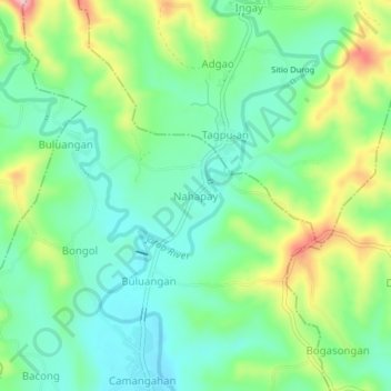 Nahapay topographic map, elevation, terrain