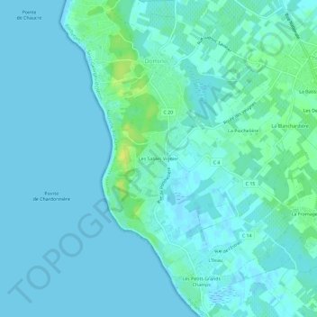 Les Sables Vignier topographic map, elevation, terrain