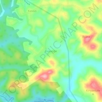Kasunga topographic map, elevation, terrain