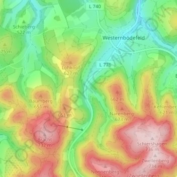 Gellinghausen topographic map, elevation, terrain