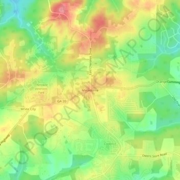 Macedonia topographic map, elevation, terrain