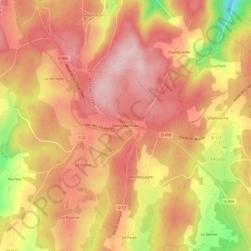 Sembadel-Gare topographic map, elevation, terrain