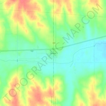Studley topographic map, elevation, terrain