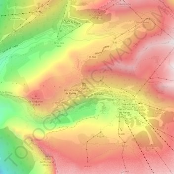 Flaine Montsoleil topographic map, elevation, terrain