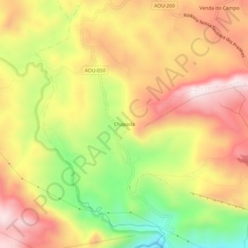Chapada topographic map, elevation, terrain
