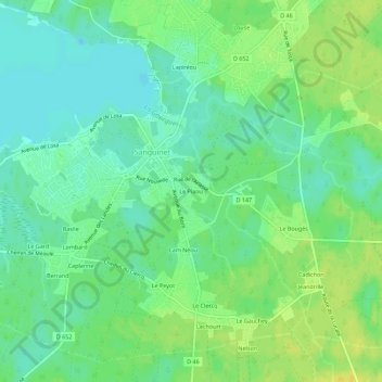 Le Piaou topographic map, elevation, terrain
