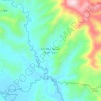 Aek Rao Tapian Nadenggan topographic map, elevation, terrain