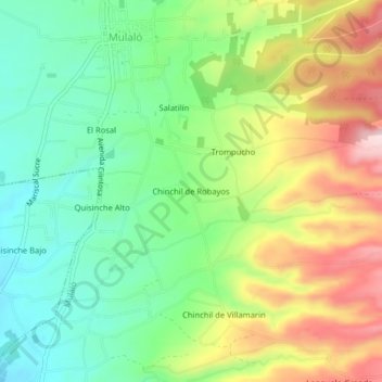 Chinchil de Robayos topographic map, elevation, terrain