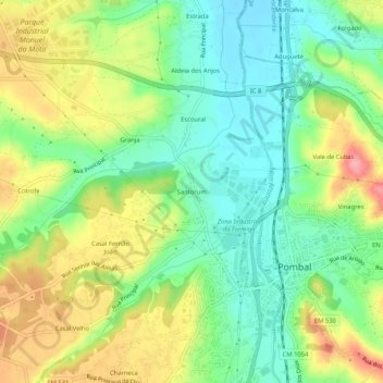 Santorum topographic map, elevation, terrain