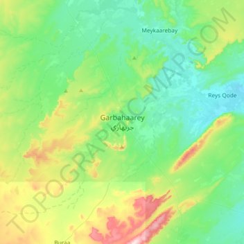Garbaharey topographic map, elevation, terrain