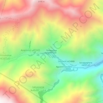 Timmgouist topographic map, elevation, terrain