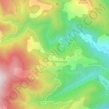 Roca de l'Alias topographic map, elevation, terrain