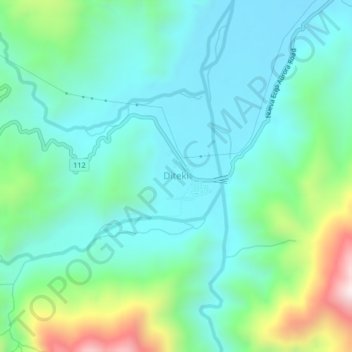 Diteki topographic map, elevation, terrain
