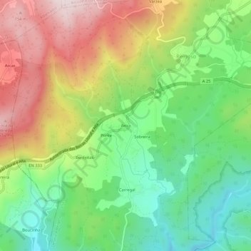 Feira topographic map, elevation, terrain