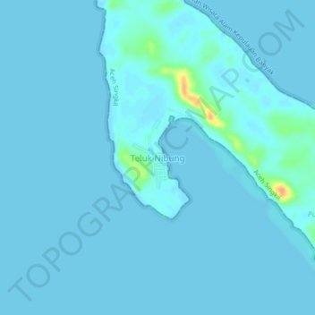 Teluk Nibung topographic map, elevation, terrain