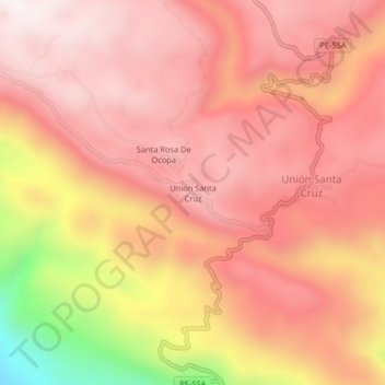 Union Santa Cruz topographic map, elevation, terrain