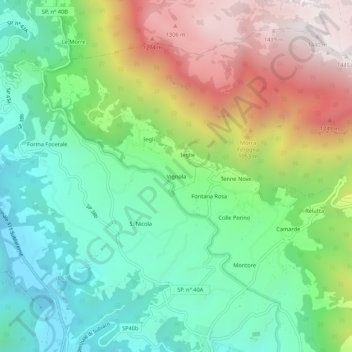 Vignola topographic map, elevation, terrain