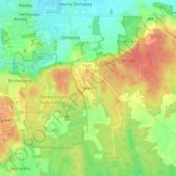 Mark topographic map, elevation, terrain