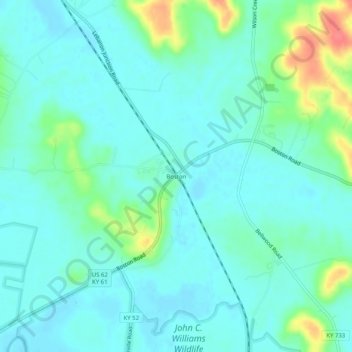 Boston topographic map, elevation, terrain