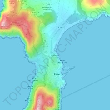San Roque topographic map, elevation, terrain