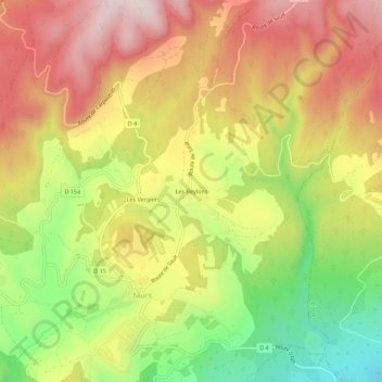 Les Beylons topographic map, elevation, terrain