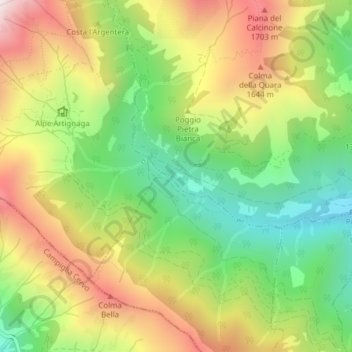 Alpe Rondolere topographic map, elevation, terrain