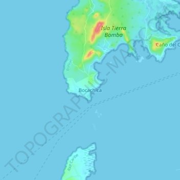 Bocachica topographic map, elevation, terrain