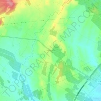 Montmèze topographic map, elevation, terrain