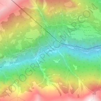 Iselle topographic map, elevation, terrain