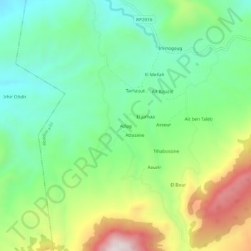 Azlag topographic map, elevation, terrain