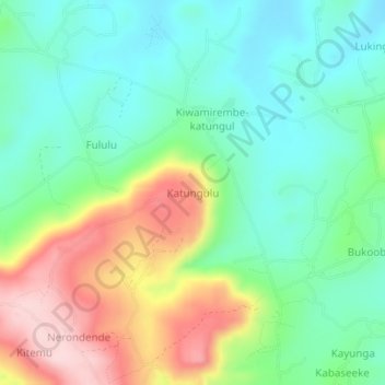 Katungulu topographic map, elevation, terrain