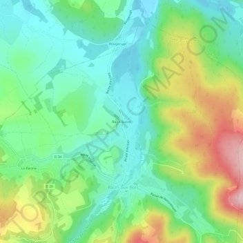 Raon Basse topographic map, elevation, terrain