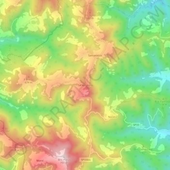 Santa Giulia topographic map, elevation, terrain