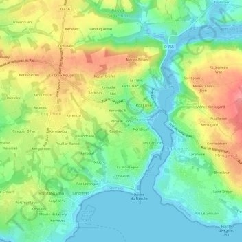 Penn al Liorz topographic map, elevation, terrain