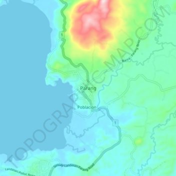 Parang topographic map, elevation, terrain