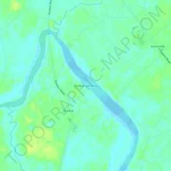 Dunbar Landing topographic map, elevation, terrain