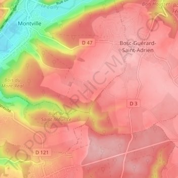 Bois le Vicompte topographic map, elevation, terrain