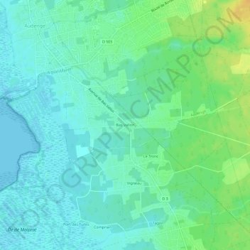 Bas Vallon topographic map, elevation, terrain