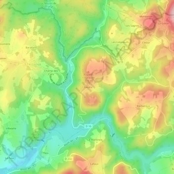 Chatreix topographic map, elevation, terrain