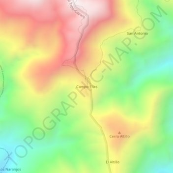 Campo Elías topographic map, elevation, terrain